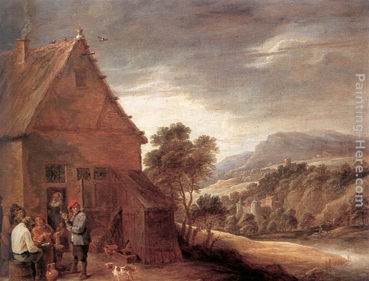 Before the Inn painting - David the Younger Teniers Before the Inn art painting